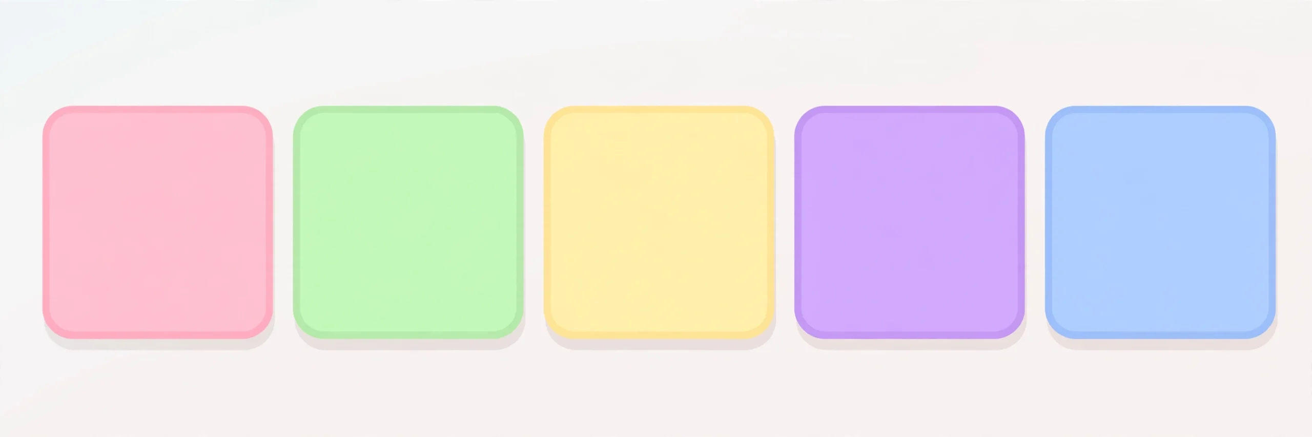 Five colorful letter tiles in a row forming a Wordle-style game board, flat design graphic with no text