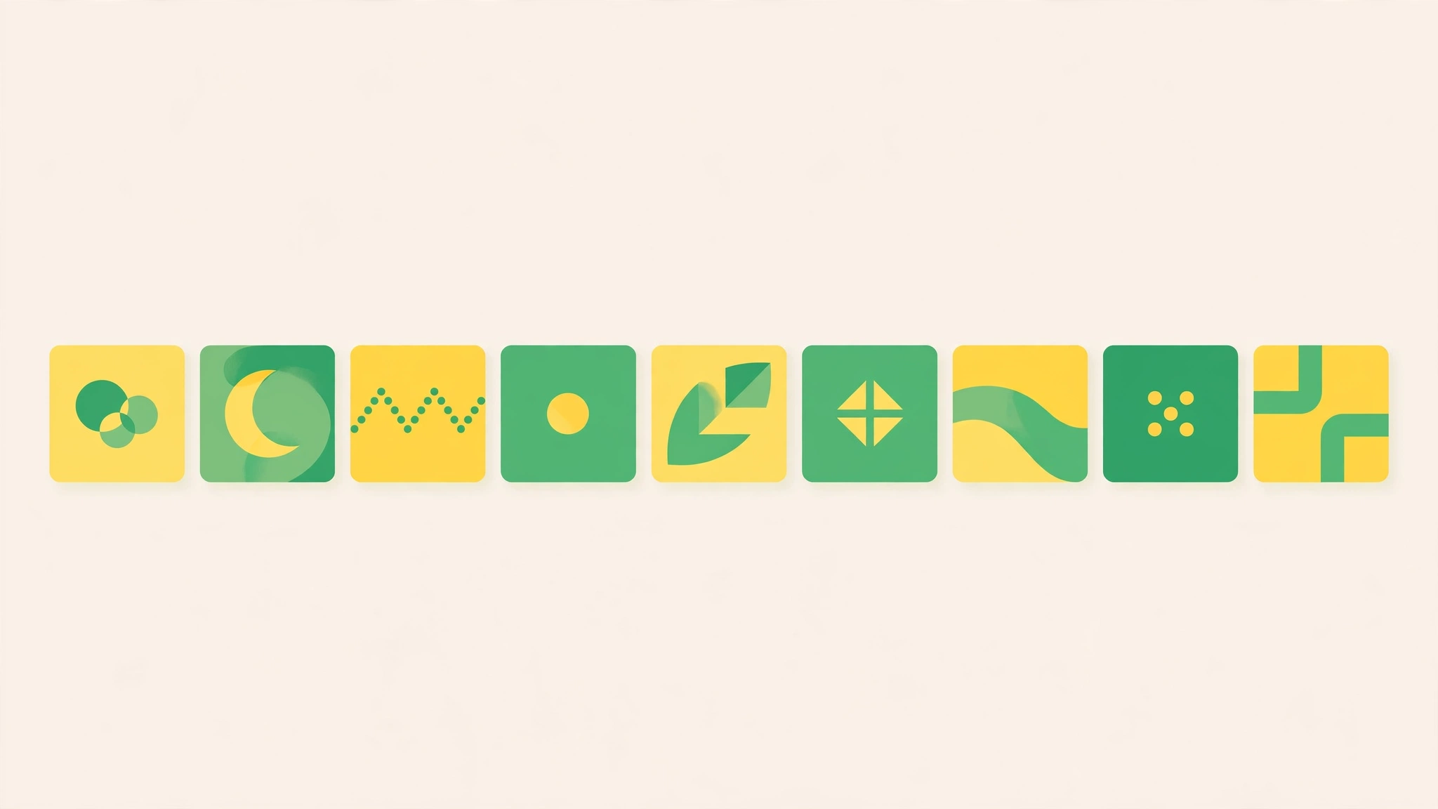 Nine colorful letter tiles in a row forming a 9 letter wordle game board, flat design graphic with no text