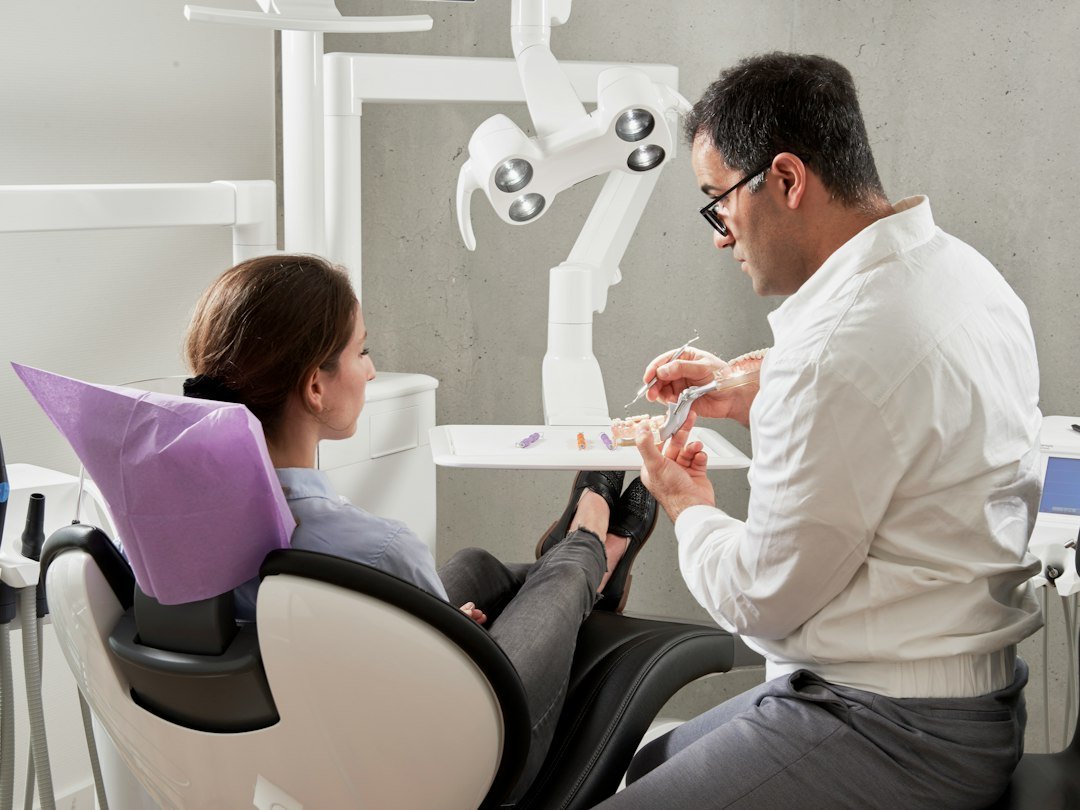 Patient receiving dental care in a modern dental clinic
