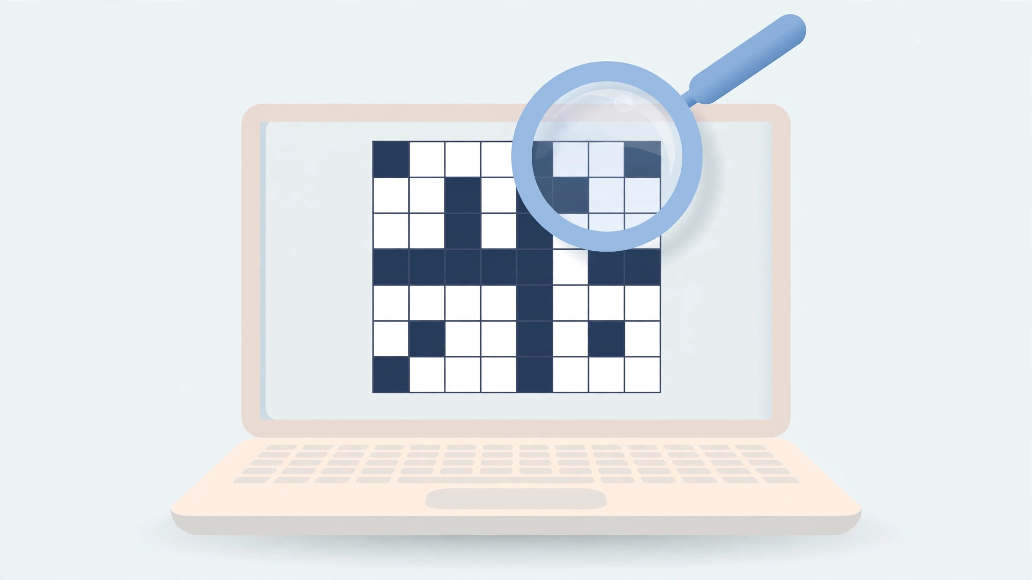Daily crossword solver tool on a laptop helping solve a crossword puzzle grid