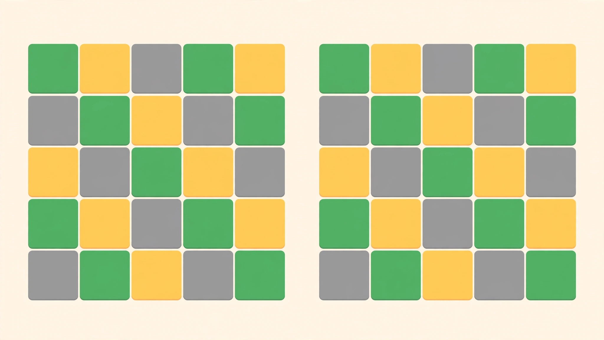 Two side-by-side word puzzle grids showing the Dordle double word game