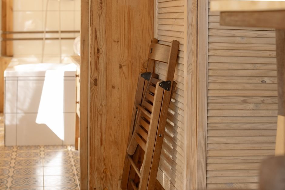 folding wingback rocking chair for space-saving
