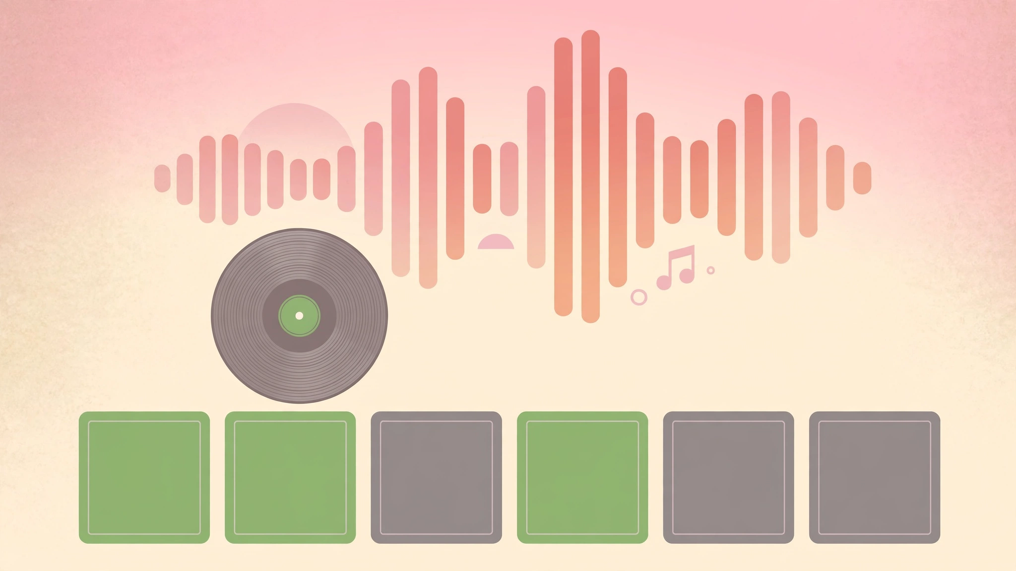 Lana Del Rey Heardle music guessing game with audio waveform bars and vintage-style design
