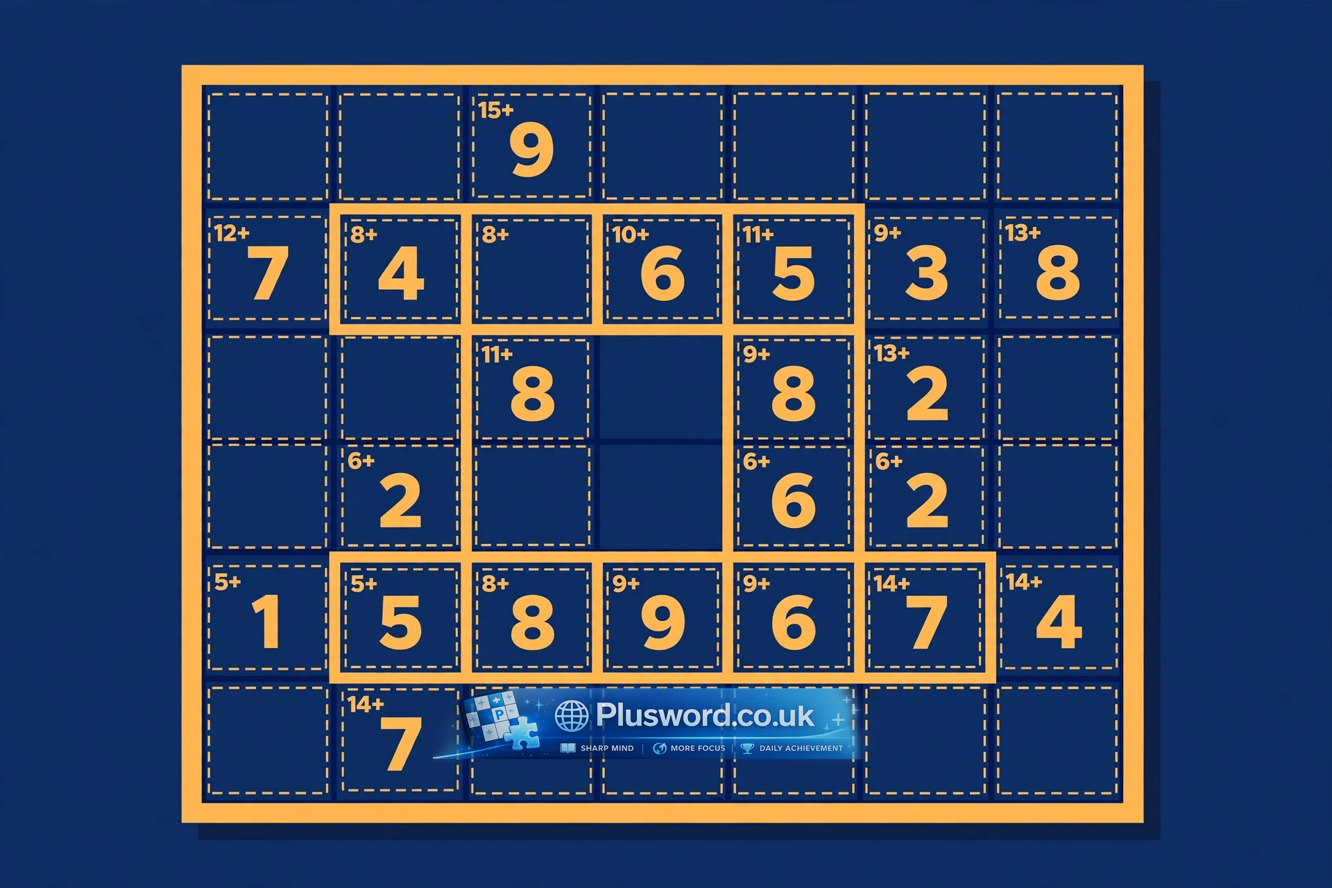 Killer sudoku 9x9 grid showing dashed cages with sum clues printed in the corners