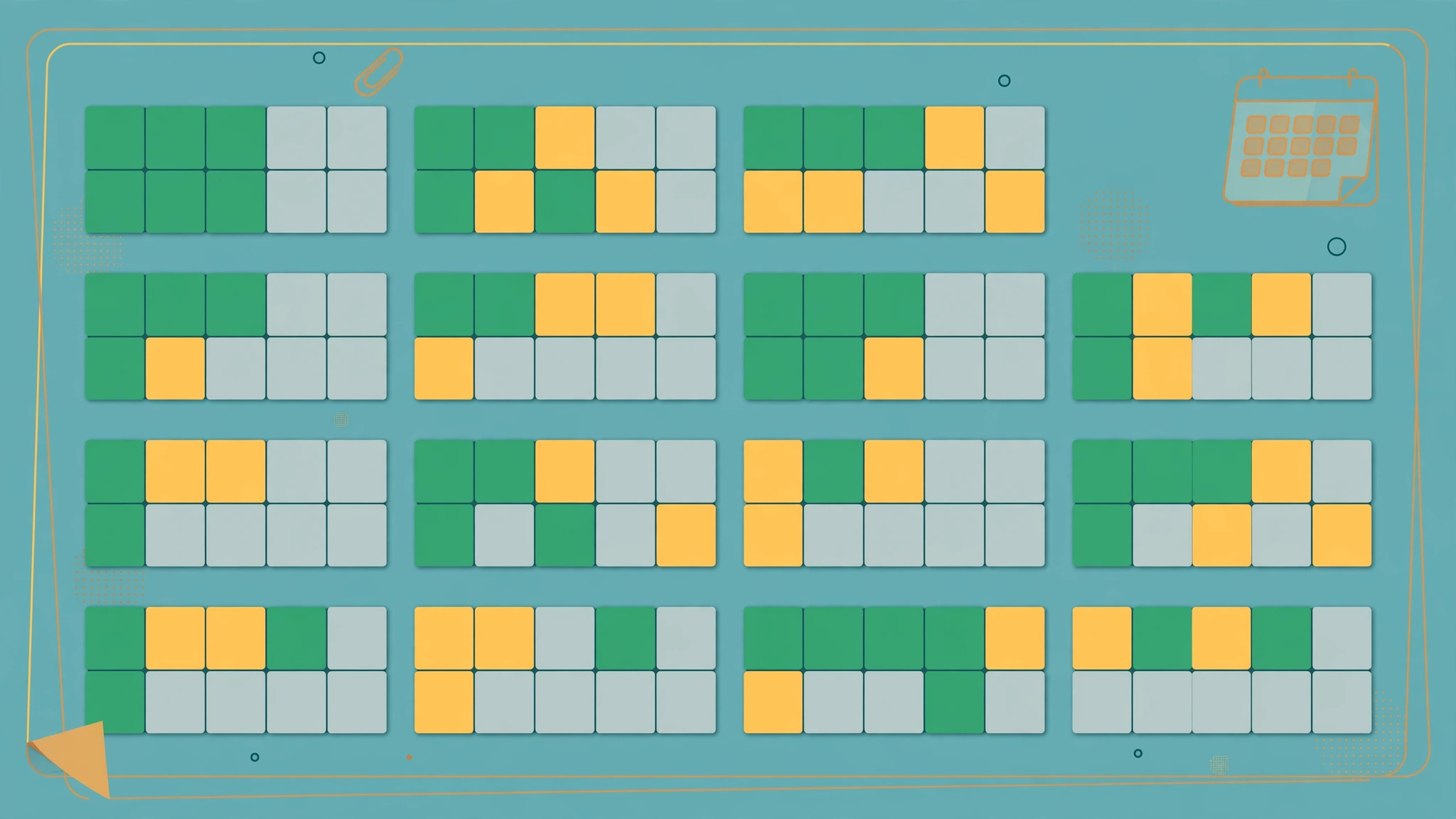 Collage of past Quordle puzzle answers arranged in an archive grid