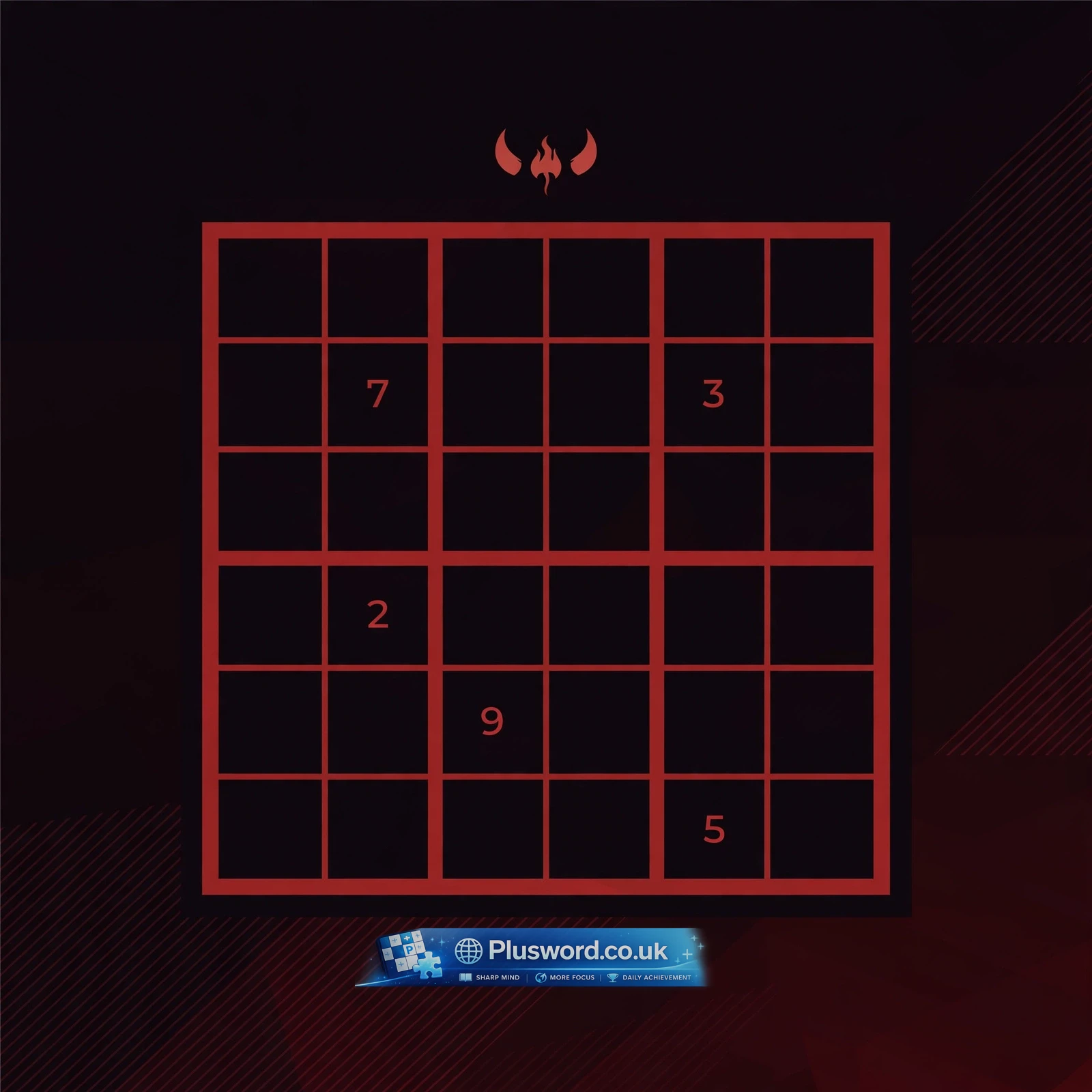 Evil sudoku puzzle grid showing the hardest sudoku difficulty level with very few starting clues