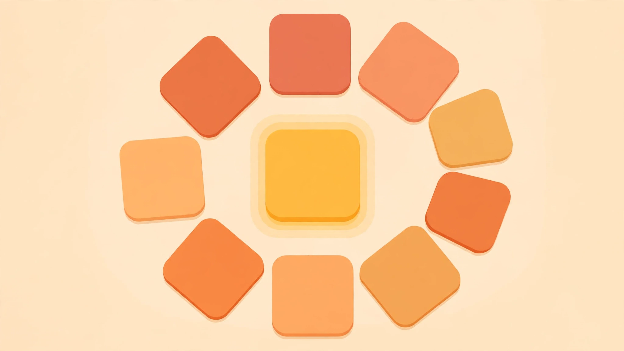 Flat illustration of a nine-letter word wheel puzzle with a highlighted centre letter