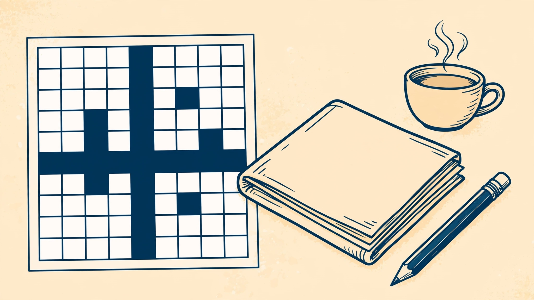 Daily crossword puzzle grid with clues beside a morning newspaper