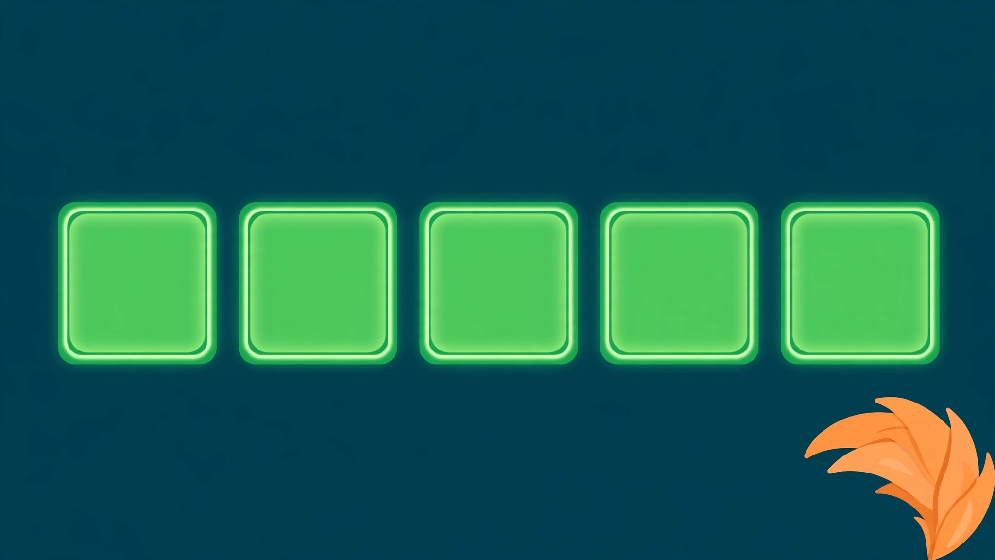 Foxdle word game concept — a five-letter word puzzle grid with green tiles spelling FOXES