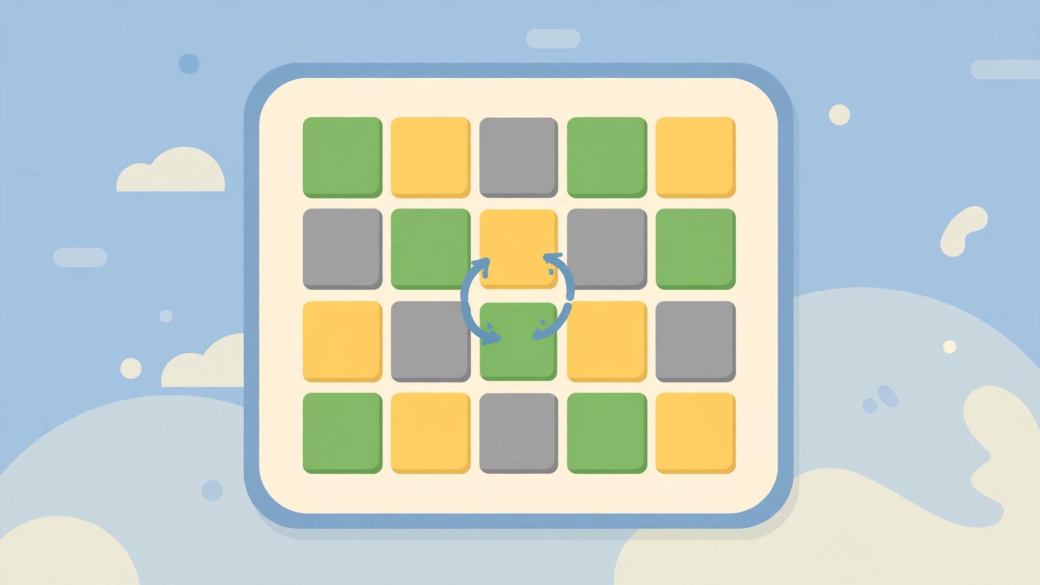 Word Box tile-swapping word puzzle game with letter tiles forming word rows