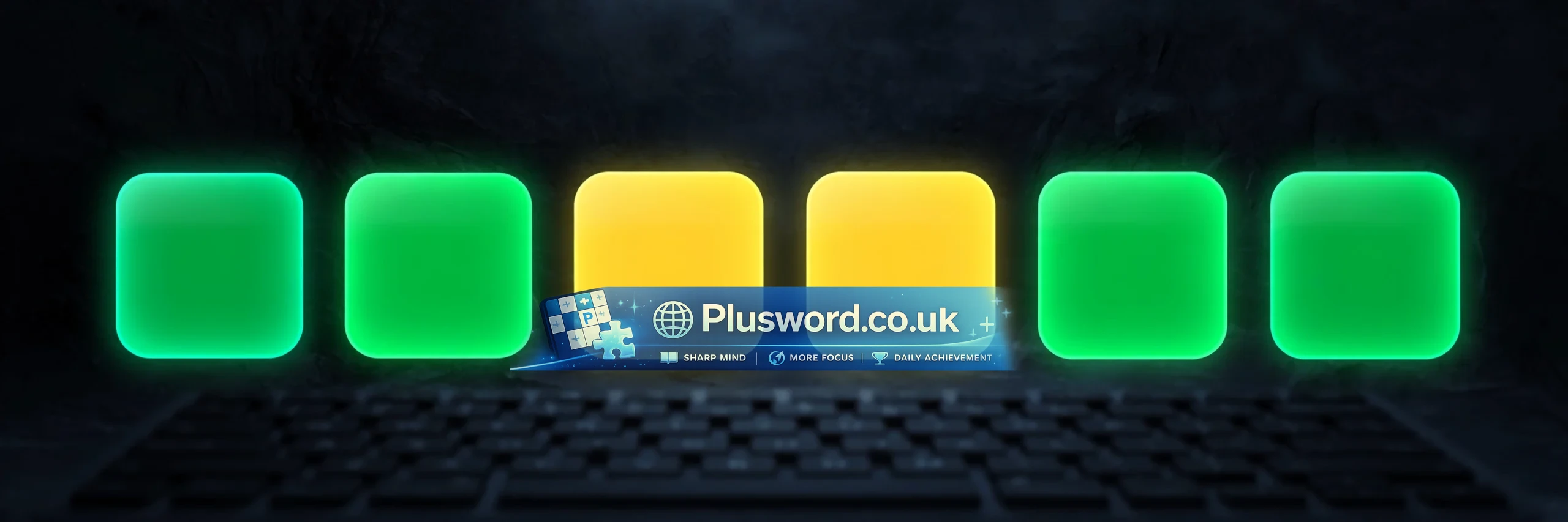 Worgle 6-letter word guessing game tile grid showing green and yellow letter feedback