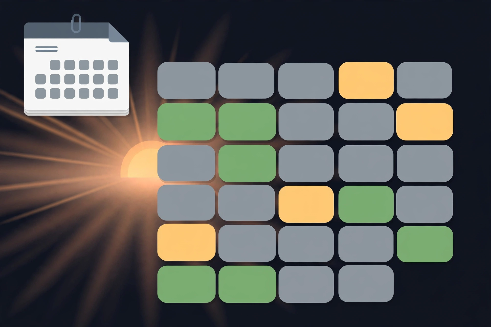 Daily puzzle screen of the Wordle Unlimited game with letter tiles