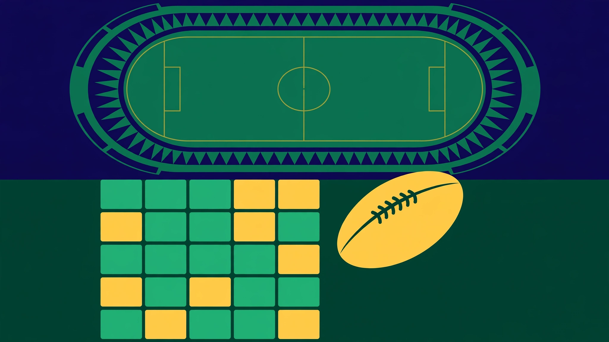Worpel AFL game grid showing color-coded player attribute feedback columns